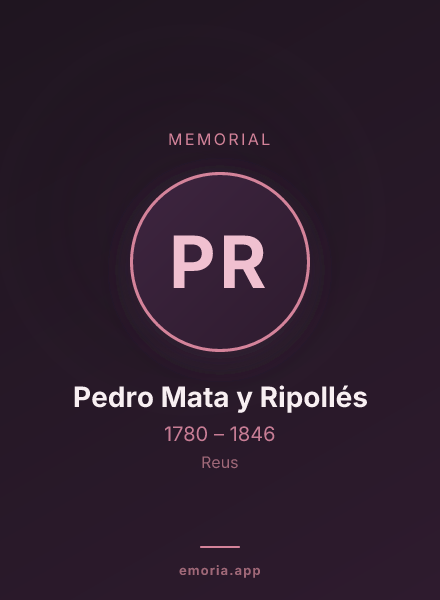 Memorial portrait of Pedro Mata y Ripollés