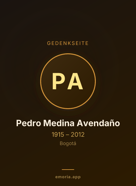 Gedenkportrait von Pedro Medina Avendaño