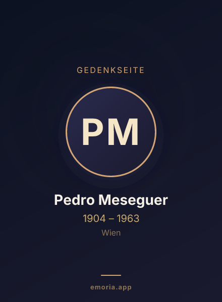 Gedenkportrait von Pedro Meseguer