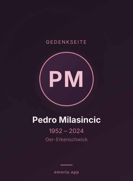 Gedenkportrait von Pedro Milasincic