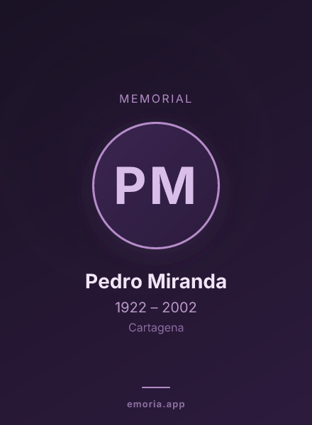 Memorial portrait of Pedro Miranda