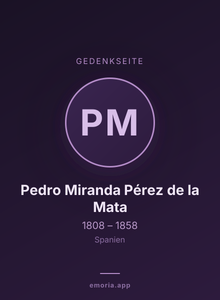 Gedenkportrait von Pedro Miranda Pérez de la Mata
