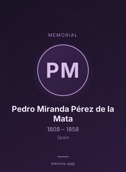 Memorial portrait of Pedro Miranda Pérez de la Mata
