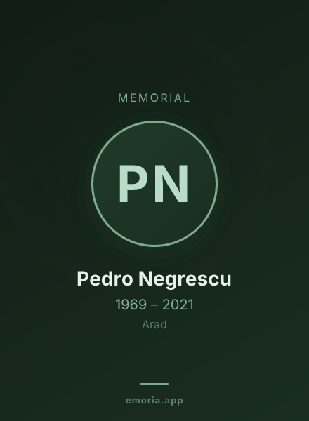 Memorial portrait of Pedro Negrescu
