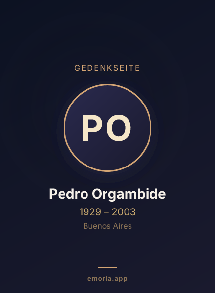 Gedenkportrait von Pedro Orgambide