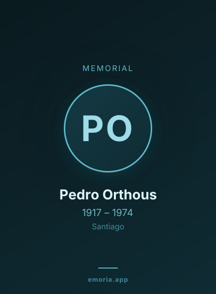 Memorial portrait of Pedro Orthous
