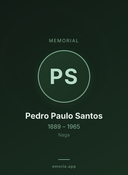 Memorial portrait of Pedro Paulo Santos