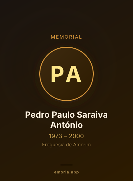 Memorial portrait of Pedro Paulo Saraiva António