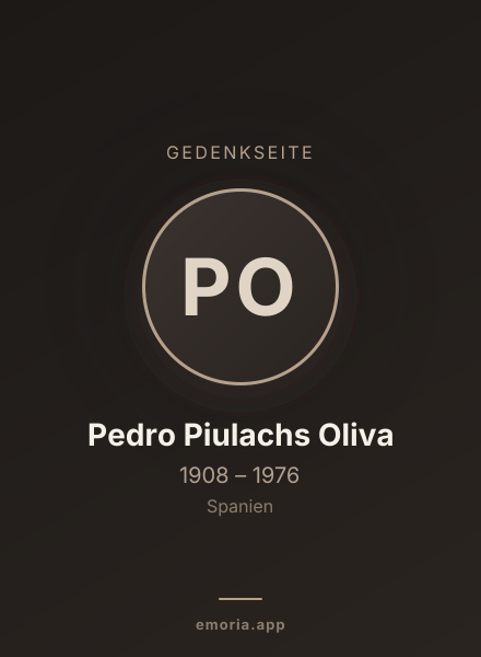 Gedenkportrait von Pedro Piulachs Oliva