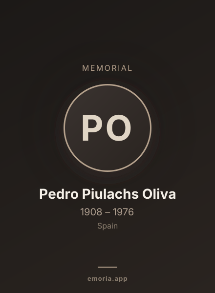 Memorial portrait of Pedro Piulachs Oliva