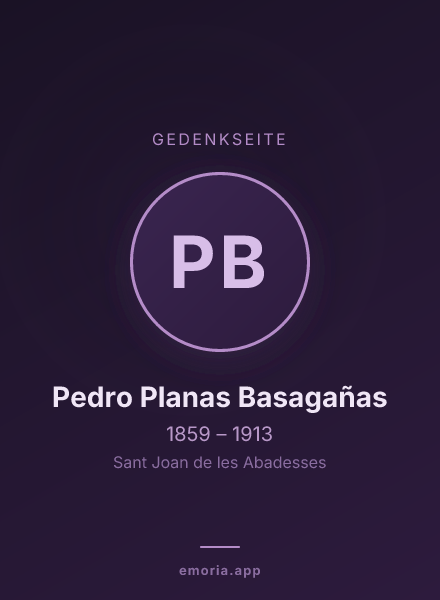 Gedenkportrait von Pedro Planas Basagañas