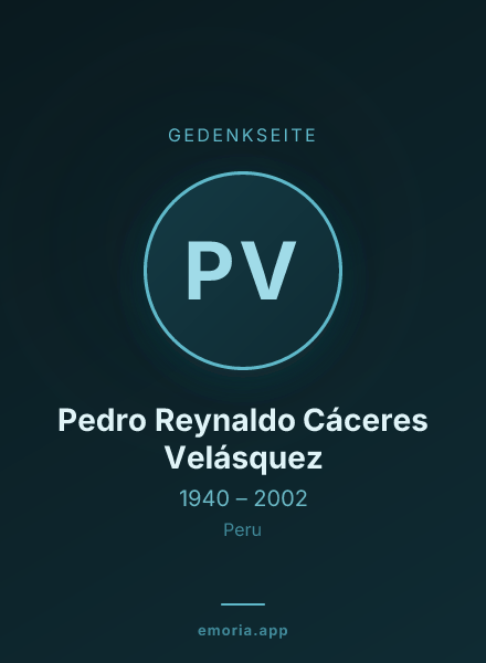 Gedenkportrait von Pedro Reynaldo Cáceres Velásquez