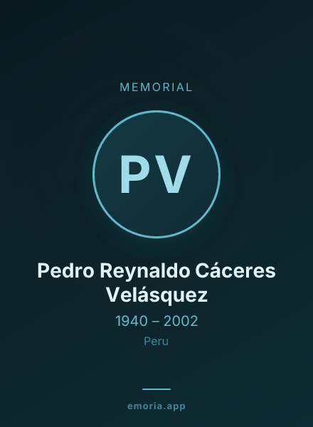 Memorial portrait of Pedro Reynaldo Cáceres Velásquez