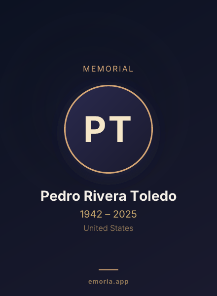 Memorial portrait of Pedro Rivera Toledo