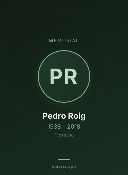 Memorial portrait of Pedro Roig