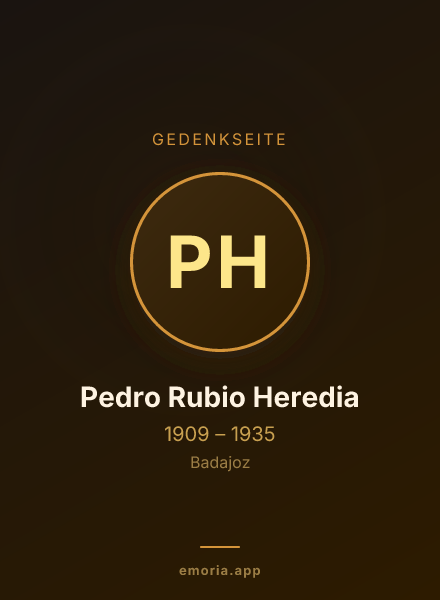 Gedenkportrait von Pedro Rubio Heredia