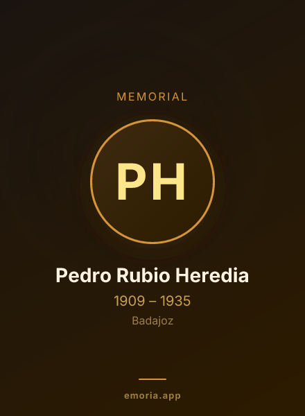 Memorial portrait of Pedro Rubio Heredia