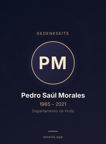 Gedenkportrait von Pedro Saúl Morales