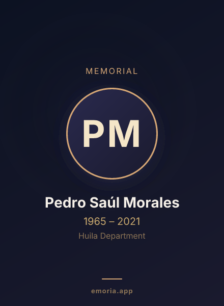 Memorial portrait of Pedro Saúl Morales
