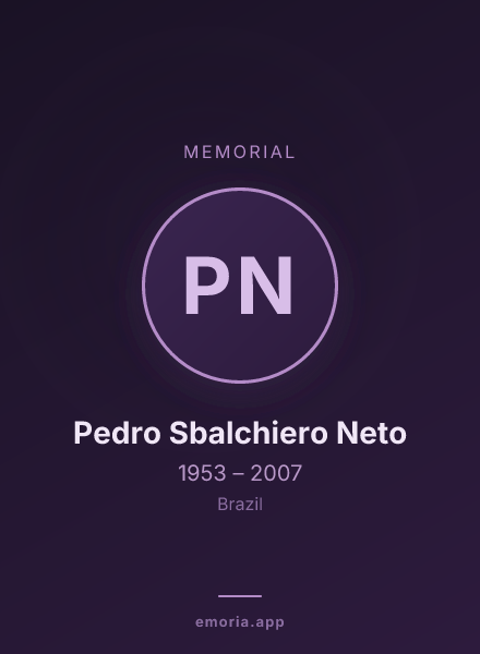 Memorial portrait of Pedro Sbalchiero Neto