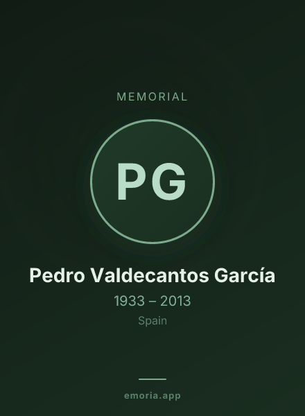 Memorial portrait of Pedro Valdecantos García