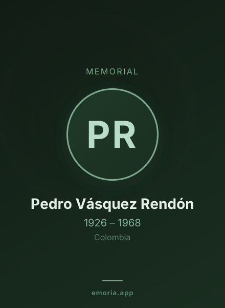 Memorial portrait of Pedro Vásquez Rendón