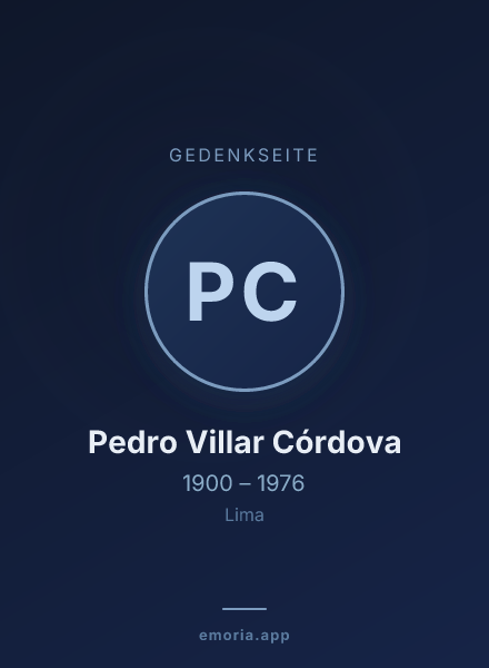 Gedenkportrait von Pedro Villar Córdova