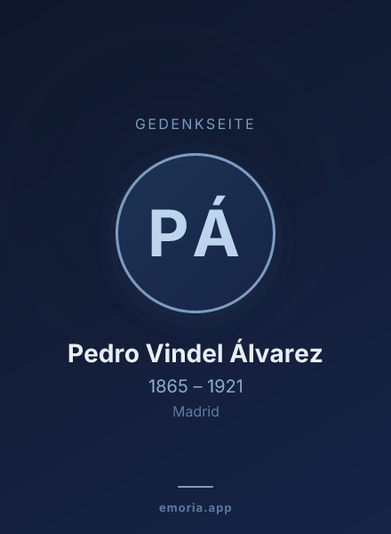 Gedenkportrait von Pedro Vindel Álvarez