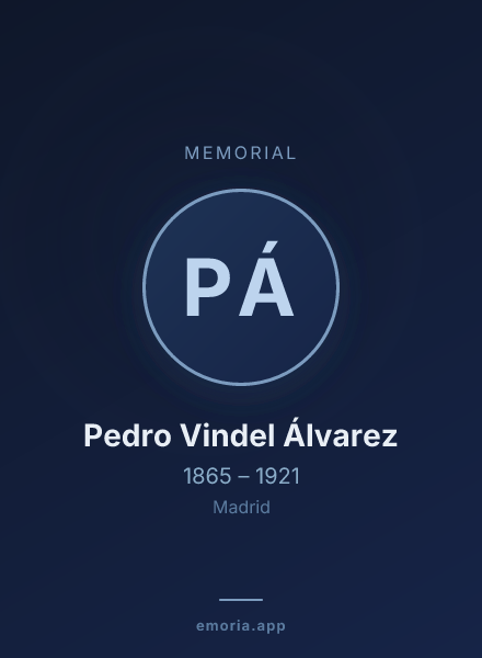 Memorial portrait of Pedro Vindel Álvarez