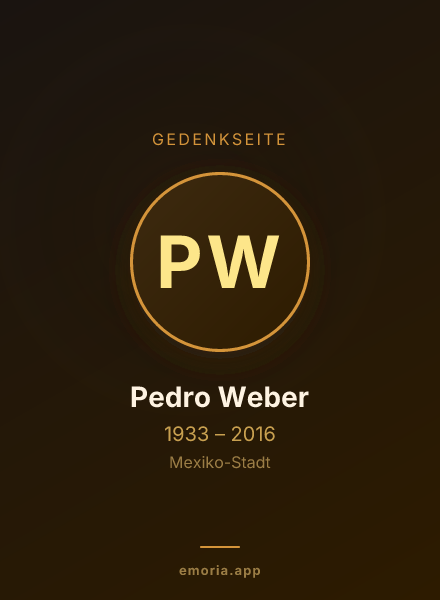 Gedenkportrait von Pedro Weber