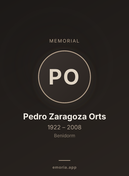 Memorial portrait of Pedro Zaragoza Orts