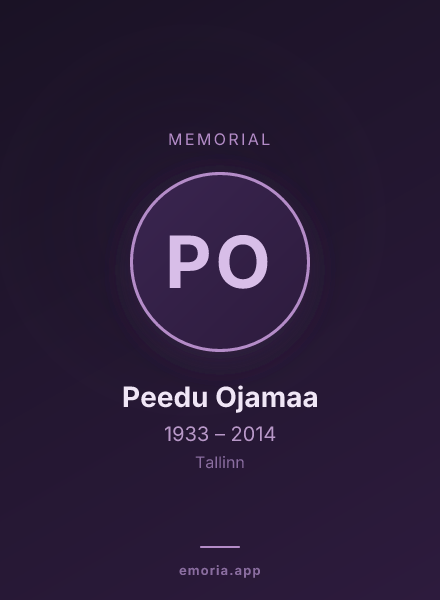Memorial portrait of Peedu Ojamaa