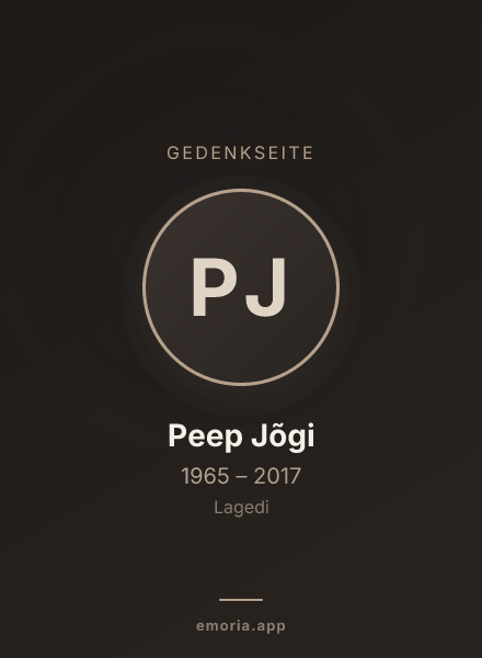 Gedenkportrait von Peep Jõgi
