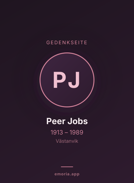 Gedenkportrait von Peer Jobs