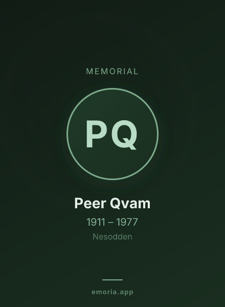 Memorial portrait of Peer Qvam