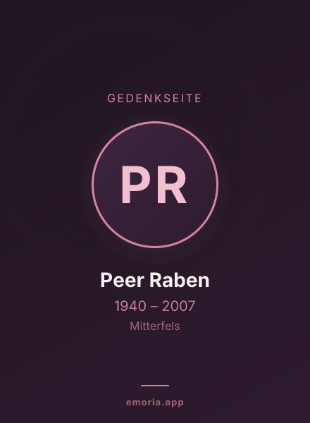 Gedenkportrait von Peer Raben