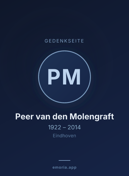 Gedenkportrait von Peer van den Molengraft