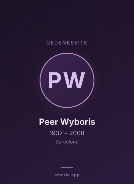 Gedenkportrait von Peer Wyboris