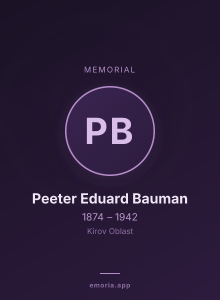 Memorial portrait of Peeter Eduard Bauman