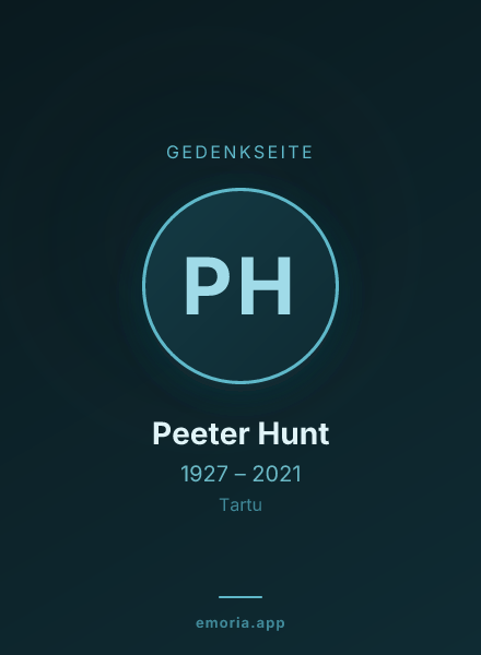 Gedenkportrait von Peeter Hunt