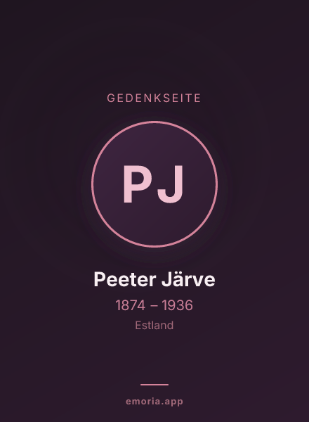 Gedenkportrait von Peeter Järve