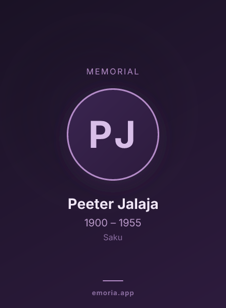 Memorial portrait of Peeter Jalaja