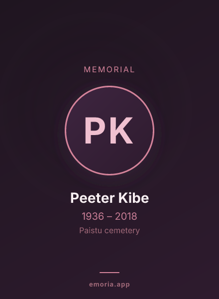 Memorial portrait of Peeter Kibe
