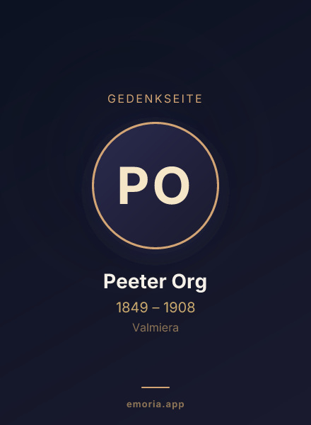 Gedenkportrait von Peeter Org
