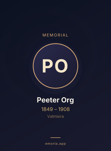 Memorial portrait of Peeter Org