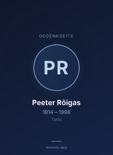 Gedenkportrait von Peeter Rõigas