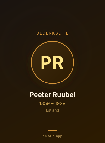 Gedenkportrait von Peeter Ruubel