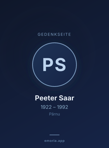 Gedenkportrait von Peeter Saar