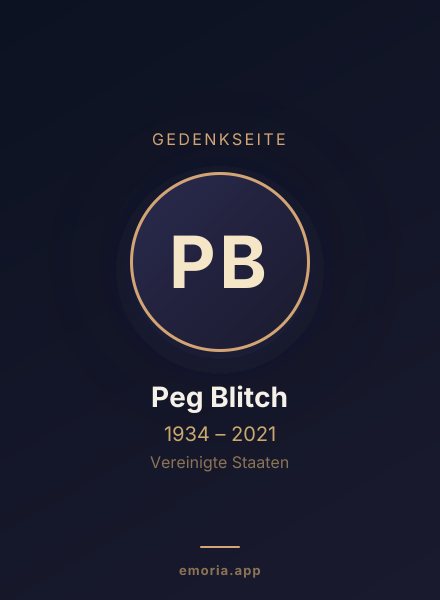 Gedenkportrait von Peg Blitch