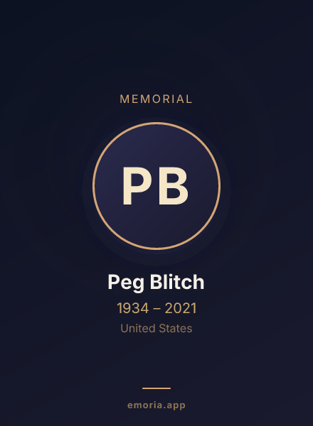 Memorial portrait of Peg Blitch